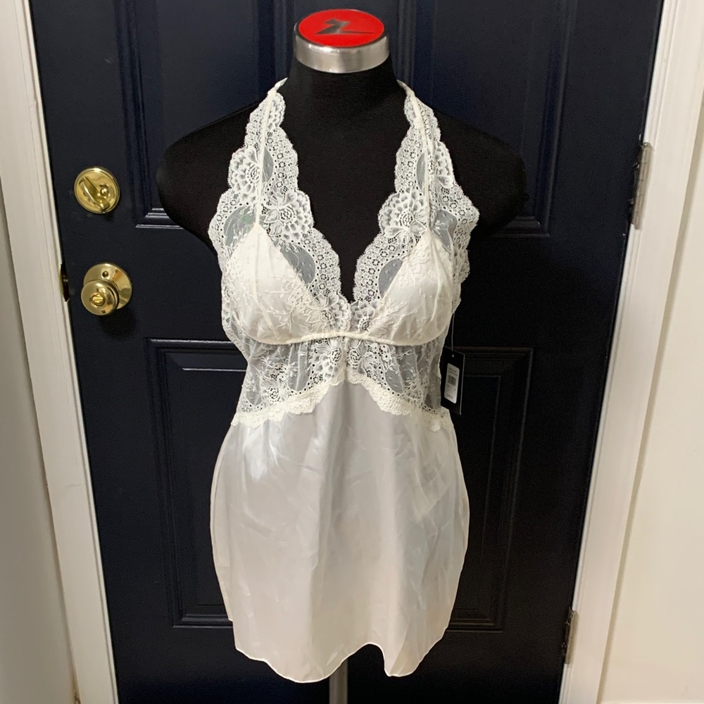 Frederick's of Hollywood White Lace Chemise